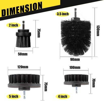 Drill Powered Cleaning Brushes For Pool Tile, Floor, Brick, Ceramic, Marble, Grout, Bathroom, Car, Kitchen (Black)